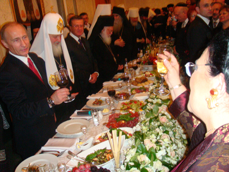 2 February 2009:  At the Reception at the Cathedral of Christ the Savior 
