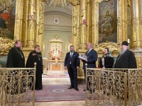 2021-09-05 The Tsesarevich and Grand Duke George of Russia and his fiancée, Victoria Romanovna Bettarini, attend the Divine Liturgy at the Church of the Hieromartyr Clement, Pope of Rome in Moscow