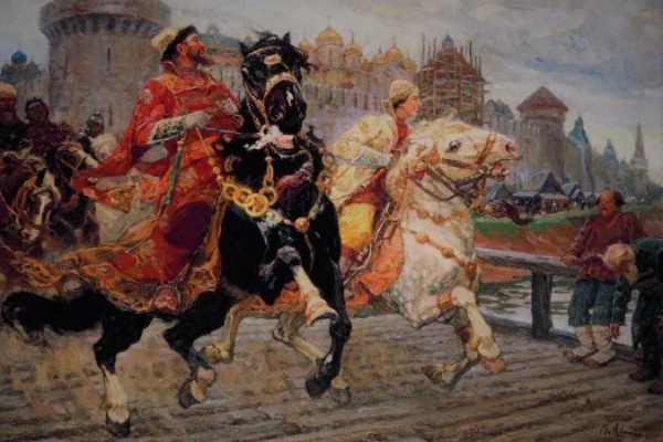 Tsarevich Ivan Ivanovich Riding (1913), by M. I. Avilov (1882-1954)