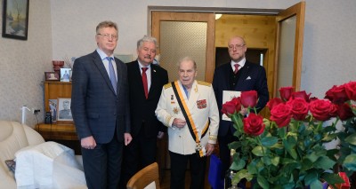 2023-12-28 Boris Vasilievich Kravtsov, Hero of the Soviet Union, receives the Imperial Military Order of St. Nicholas the Wonderworker on his 101st Birthday